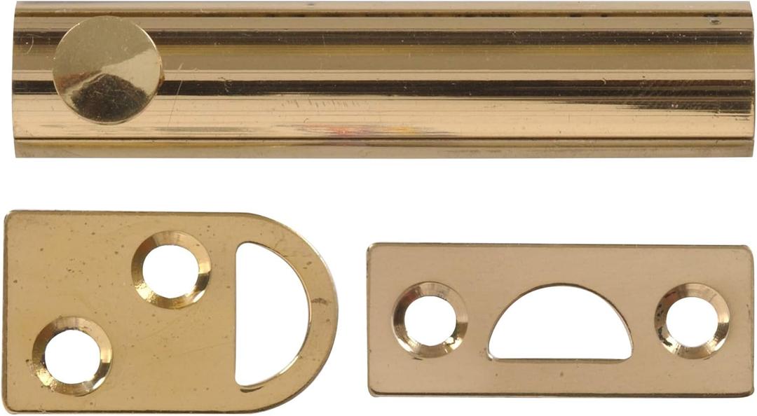 Hillman Hardware Essentials 852047 Surface Slide Bolt Bright Brass 3"