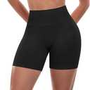 ATHVOTAR Workout Gym Shorts Women, High Waisted Seamless Butt Lifting Scrunch Butt Sports Shorts (Black, L)