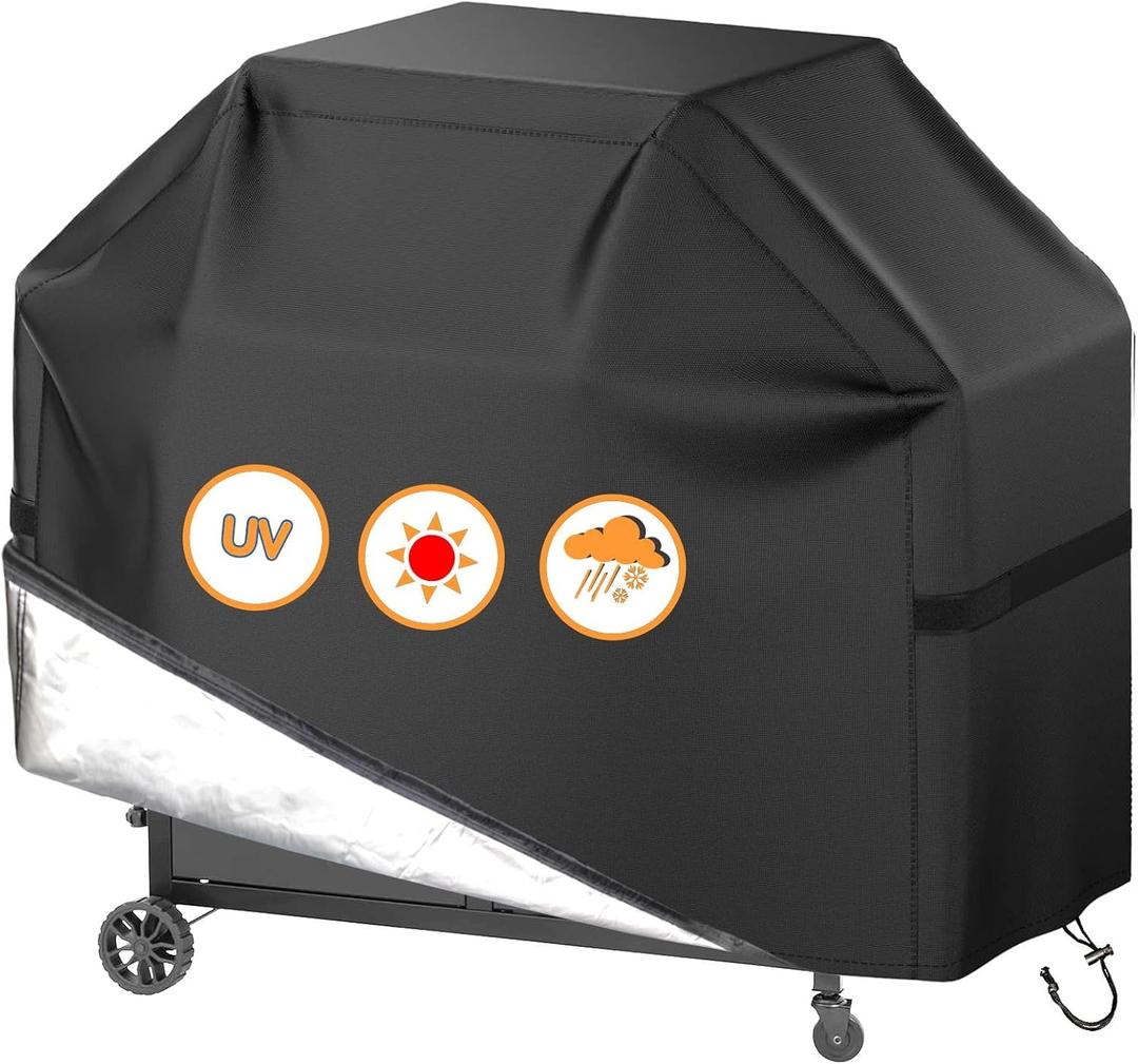 58-inch Heavy-Duty BBQ Grill Cover, Waterproof & UV-Resistant Fabric with Ventilation, Universal Fit for Gas and Charcoal Grills