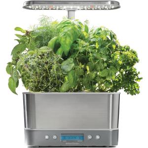 AeroGarden Harvest Elite Indoor Garden Hydroponic System with LED Grow Light and Seed Kit, Holds up to 6 Pods, Stainless Steel