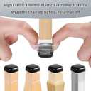 Ezprotekt 24 Pcs Chair Sliders for Carpet, Square Chair Glides for Carpet, Teflon Furniture Pads Glides, Bar Stool Protectors Caps, Furniture Sliders for Chair Table Desk Clear (S Fit: 0.55"- 0.75")