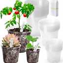 Clear Nursery Pots with Drainage Holes-36 Pack 3/4/5Inch Transparent Plastic Plant Pots for Seed Starting, High Visibility Root Growth Monitoring&36Plant Labels (Transparency-no Lid, 3/4/5in-36p)