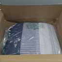 Litanika Oversized King Quilt Set Navy Blue, 120x120 Stripe Bedspread Coverlet 3 Pieces, Navy Blue Lightweight Quilted Bedding Set for All Season(Super King-1 Quilt, 2 Pillowcases)