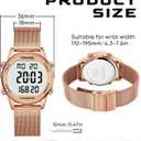 Women's Step Counter Pedometer Watch with Stainless Steel Bracelet, Stylish Design, No App, No Charging Needed for Step, Calorie, Distance, Alarm, Countdown TimerTU-2401