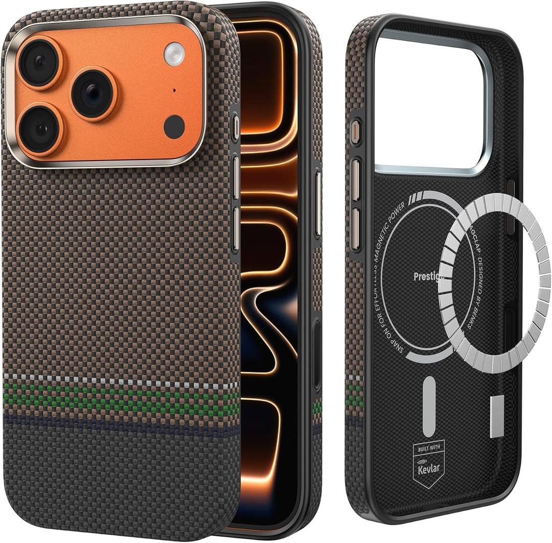 BENKS Prestige ArmorPro Case for iPhone 17 Pro Max with Camera Control Button, [Compatible with Magsafe] Full-Boby Protective Case Made with Dupont Kevlar 1000D Aramid Fiber
