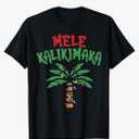 Mele Kalikimaka Palm Tree Shirt Hawaiian Christmas in July T-Shirt L