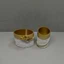 Hymmah Bathroom Accessories Set,Golden Design Toothbrush Holder,Farmhouse Bathroom Decor,2 Pcs Resin Gift Set Apartment Necessities, Contain Toothbrush Cup,Soap Dispenser,Soap Dish,Tumbler