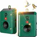 2Pack Solar Ultrasonic Bird Repellent Outdoor, Woodpecker Deterrent&Weatherproof Pigeon Bird Deterrents for Outside,Birds Repeller Scare Devices,Keep Birds Away Balcony,Yard,Farm,Orchard