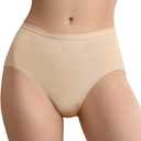 Absorbent Incontinence Underwear for Women Washable Urinary Leak Proof Brief Cotton 56 ML for Maternity Postpartum (Beige XL)