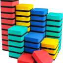 Dry Erase Erasers, 48 Pack Magnetic Whiteboard Dry Eraser Chalkboard Cleaner Board Wiper for Kids, Student, Classroom, Teacher Supplies, Home and Office (4-Color, 2 x 2 x 0.79 Inch)