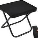 Camping Stool, Portable Folding Stool with Carry Bag, 12in Portable Folding Chair 1.6Lbs Collapsible Camp Stool Outdoor Footstool for Travel Walking Hiking Fishing Picnic Barbecue (Black)