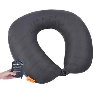 TREKOLOGY Inflatable Neck Pillow for Traveling - Inflatable Travel Pillow for Airplanes - Neck Air Pillow, Blow Up Travel Pillows for Neck Support (Gray)