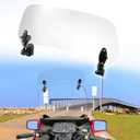 Motoforti 37cm Clear Lens Motorcycle Windshield, Adjustable Clip Wind Deflector Windshield Extension Universal Fit for Most Motorcycles & Scooters
