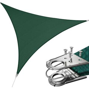 Royal Shade 22' x 22' x 22' Green Triangle Super Ring Sun Shade Sail Canopy RSAWTN, Heavy Duty Durable Structure, Reinforced Corners & Edges, 260 GSM Permeable Fabric (We Make Custom Size)