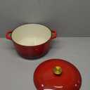 Mueller 6 Qt Enameled Cast Iron Dutch Oven, Heavy-Duty Casserole Dish and Braiser Pan with Lid and Stainless Knob, Safe for All Cooktops (6 Quart, Red)