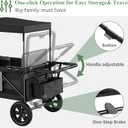 4 Seater Wagon Stroller for Kids, Collapsible Wagon Stroller with Removable Canopy, Foldable Stroller Wagon with Seat and Storage Pocket for Baby Toddlers Black