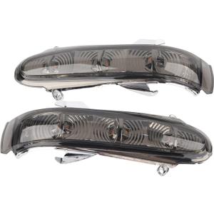 Aramox Rearview Mirror Turn Signal Light, 1 Pair for Mercedes W220 S-Class W215 CL-Class, Black Plastic, 1999-2003 Compatible