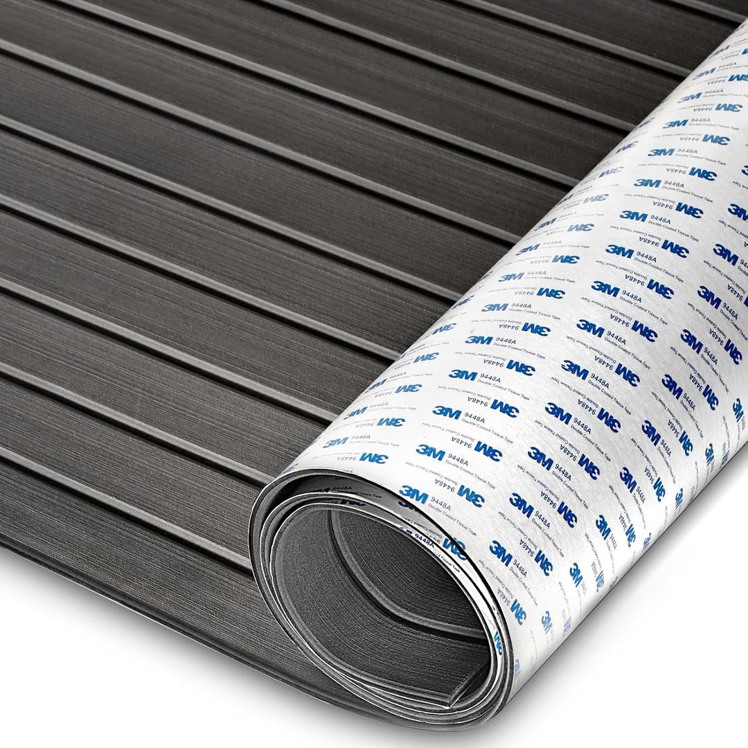 HXBYX EVA Foam Boat Flooring with 3M Self-Adhesive Backing DIY Boats Decking Marine Sheet Faux Teak Material, Non-Slip Cooler Pads for Kayak Yacht SwimPool RV 95"x44"/ 31"/ 16"/ 6.7"/ 2.4", 47.5"x16"