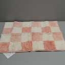 Lokiiy Small Cute Checkered Bath Mat, Pink Bathroom Rugs, Aesthetic Bathroom Rug, 16" x 24"
