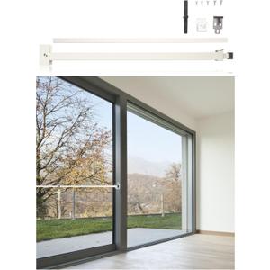 Greatim GT-DB006 Sliding Door Security Lock Bar, Child Proof Sliding Door Lock Bar with Anti Lift Lock, Adjustability Bar Lock Fits Most Sliding Glass Doors and Windows (19"- 51" on 3 Bars) White