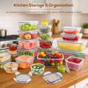 50 PCS Thicker Food Storage Containers with Lids, Clear Stackable Airtight Leakproof Reusable Plastic Meal Prep Container Set for Kitchen Storage/ Lunch, Fridge/ Microwave Safe with Labels&Pen