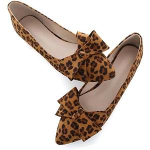 Stunner Womens Flats Fashion Pointed Toe Bowknot Ballet Flats Cute Slip On Dress Flats Comfortable Party Wedding Flats, Size 44