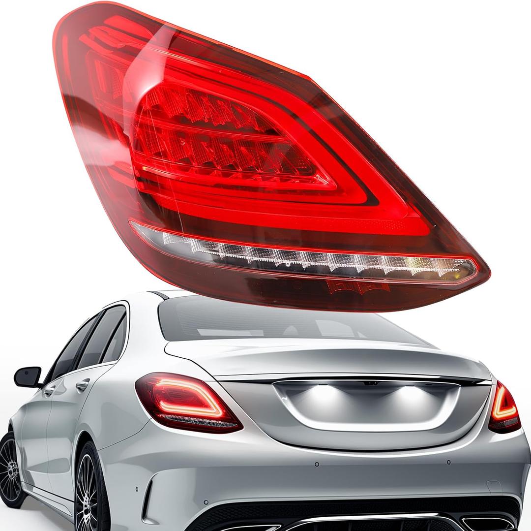 Outer Tail Light Lamp Assembly Compatible with Mercedes 2019 2020 2021 Mercedes Benz C300 C43 AMG C63 AMG S W205 (Left Driver side) 2059065003 MB2801160