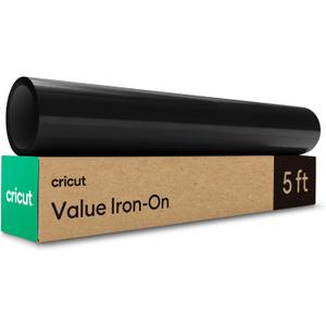 Cricut Value Iron-On, Black (12 in x 5 ft)- HTV Heat Transfer Vinyl