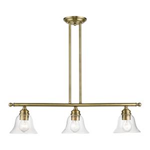 Livex Lighting, 46487-01, Moreland, Linear Chandelier, Antique Brass