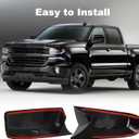 Glossy Black Ox Horn Rearview Mirror Cover Compatible with Chevy Silverado/GMC Sierra 1500 2012-2018