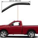 Lightronic Extra Durable Outside-Mount Auto Vent Window Visor, Fit 2009-2018 Dodge Ram 1500, 2010-2025 Ram 2500 & 3500, 2019-2023 Ram 1500 Classic, Regular Cab, Original Wind Deflector, Smoke, 2-Pcs