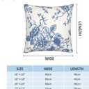 Vintage Sage Navy Blue Flower Decorative Throw Pillow Covers Outdoor Farmhouse Short Plush Decor Pillowcase for Home Sofa 18 x 18 Inch Set of 2 (Color-14)