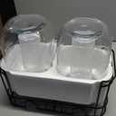 1 Gallon Glass Drink Dispensers For Parties 2PACK.Beverage Dispenser,Glass Drink Dispenser With Stand And Stainless Steel Spigot 100% Leakproof.Lemonade Dispenser With Ice Cylinder.Laundry Detergent