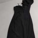 VFSHOW Womens Formal Prom Ruffle One Shoulder Strap Ruched Maxi Dress 2024 Sexy Twist Front Split Wedding Guest Evening Gown (Small, Sparkly Black)
