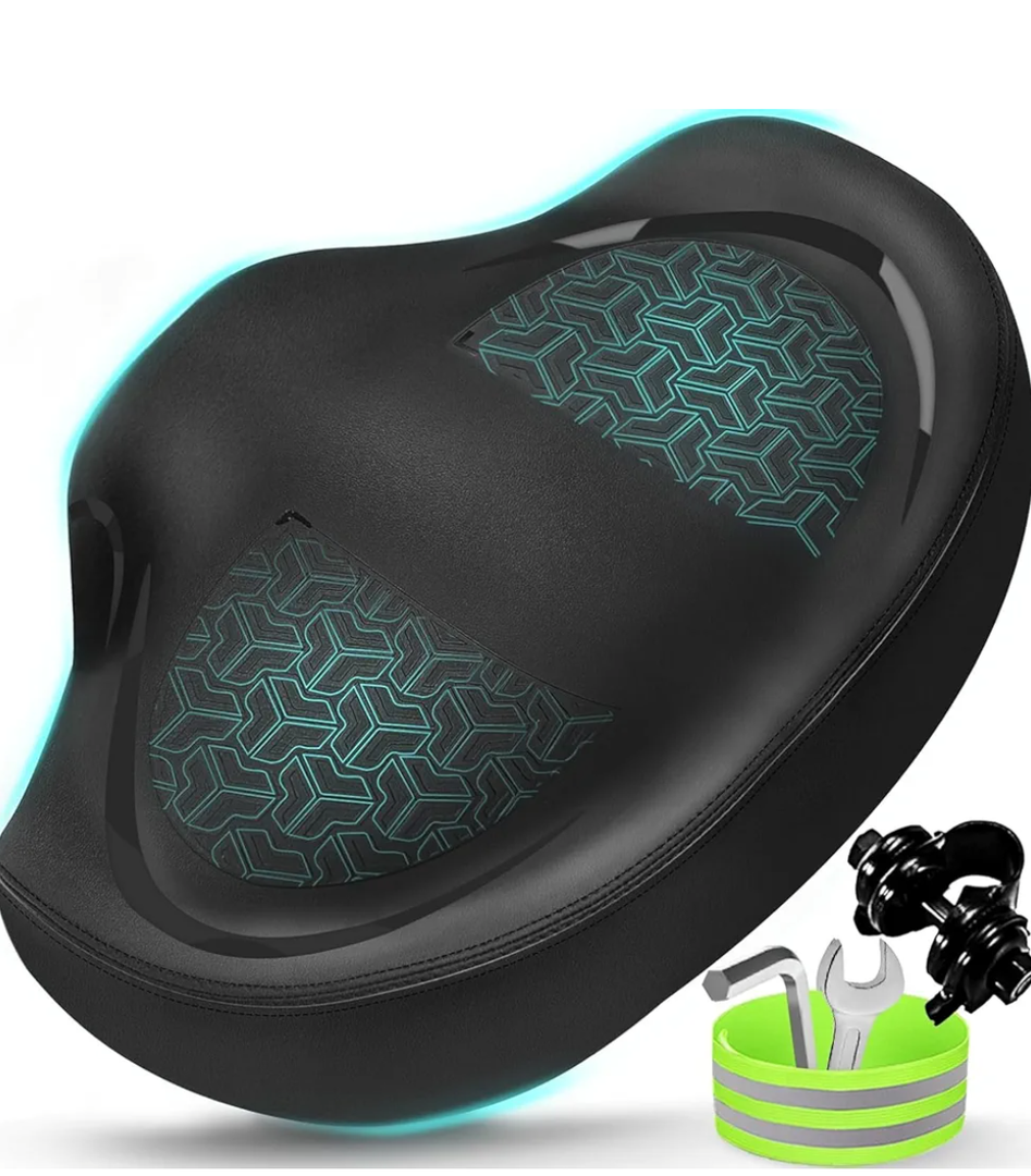 Noseless Bike Seat Cushion for Men & Women - Extra Padding & Comfort Wide Bicycle Seat, Oversized Comfortable Saddle for Peloton Bikes, Exercise Bikes, Electric Bikes, Cruiser Bikes