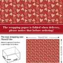 12 Sheet Vintage Valentine's Day Wrapping Paper Red Pink Heart Gift Wrap Art Paper for Wedding Anniversary Birthday Mother's Day, Folded Flat, 19.7 x 27.6 Inch