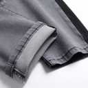 RXXKKK Men's Regular Slim Fit Jeans (28, 1017 Blackgray Flex)