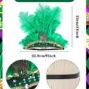 5 Pcs Feather Headpiece Accessories Set, Green Carnival Costume Set with Beads Necklaces and Feather Boa, 1920s Flapper Accessories for Women Costume Masquerade Party
