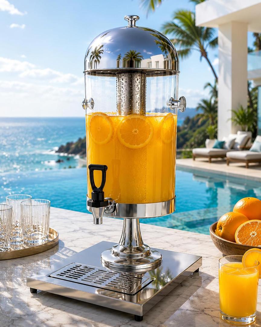 2.2 Gallon Drink Dispensers for parties with Thick Stainless Steel Base