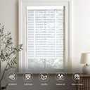 Wood Blinds for Indoor Window, White Real Wooden Blinds 38" WX60 H