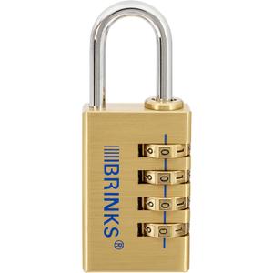 BRINKS - 30mm Solid Brass 4-Dial Resettable Padlock - Chrome Plated With Hardened Steel Shackle (1 Count (Pack of 1))