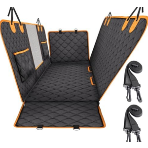 BENCMATE 6 in 1 Dog Car Seat Cover for Pets, Scratchproof & Waterproof Car Backseat Cover for Pets Hammock, 600D Grippy & Durable, Mesh Window Seat Cover for Sedan Truck and SUV, Standard