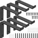 Shelf Bracket 8 inch Heavy Duty for DIY Floating Shelf, 1/5 inch Thick Brackets for Shelves Max Load 150 Lbs, 6 Pack, 7.25" x 4" x 1.5"