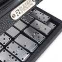 Bucher&Rossini Metal Surface Dominoes Set Double 6 - Classic Black Domino's Game Set with Silver Metal Surface Dominos Set for Adults and Kids Ideal Gift for Domino Players or Family Game Night