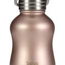YOHKOH Mini Vacuum Insulated Water Bottle With Bamboo Lid - Stainless Steel Thermos Water Bottle for Women Girls Kids, Metal Sports Hot and Cold Water Bottle Leak-Proof BPA-Free (6.4oz,Gold)