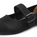 Semwiss Women's Pointed Toe Ballet Flats Dressy Casual Office Mary Jane Flats (8, Black)