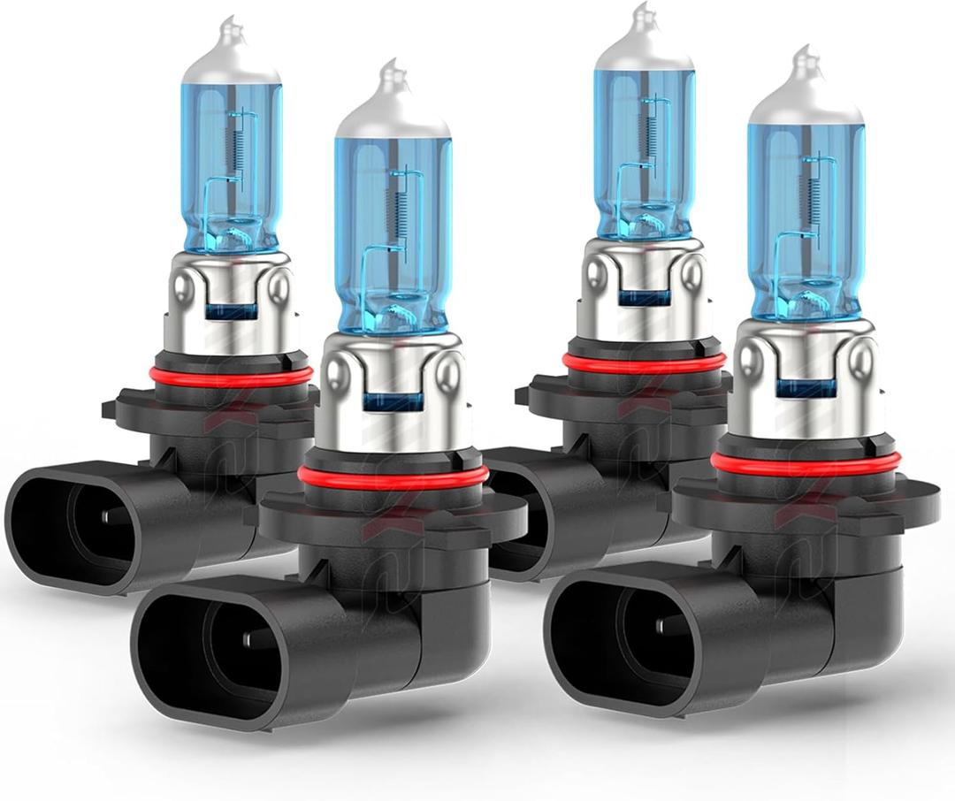 Upgraded Halogen Headlight Bulbs For Toyota Corolla 2001-2003 2004 2005 2006 2007 2008 2009 2010 2011 2012 2013 2014 2015, 9005 9006 High Low Beam Headlamp Lights, 6000K White, 300% Brightness, 4-Pack