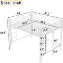 Bellemave Queen Size Loft Bed Frame with 2 Build in Ladder and Full Length Guardrail, Easy Assemble Loft Bed Queen Size, Noise Free Design, No Box Spring Needed, White
