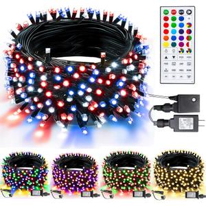 TW SHINE Color Changing Christmas Lights, 66 FT 200 LED RGB Halloween Lights Outdoor with Remote Waterproof for Indoor Xmas Tree Party Wedding Decorations (RGB (Red, Green, Blue))