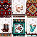 Boyiee Set of 6 Southwestern Kitchen Towels Boho Aztec Theme Dishtowel Native American Hand Tea Towels 24 x 16 Inches for Absorbent Kitchen Decor with Hanging Loop for Room Home Housewarming Gift